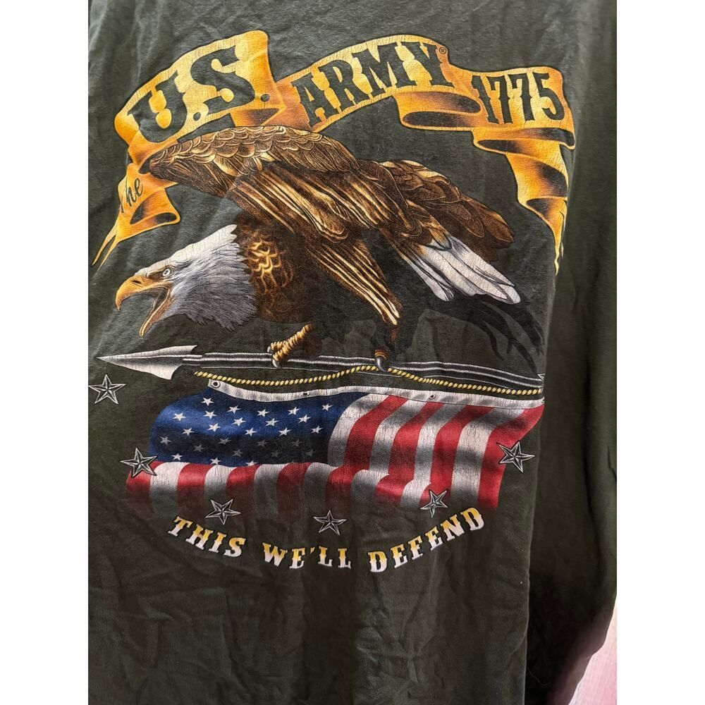 Vintage Bayside US Army 1775 This We’ll Defend American Flag Eagle Tee L - Picture 3 of 4